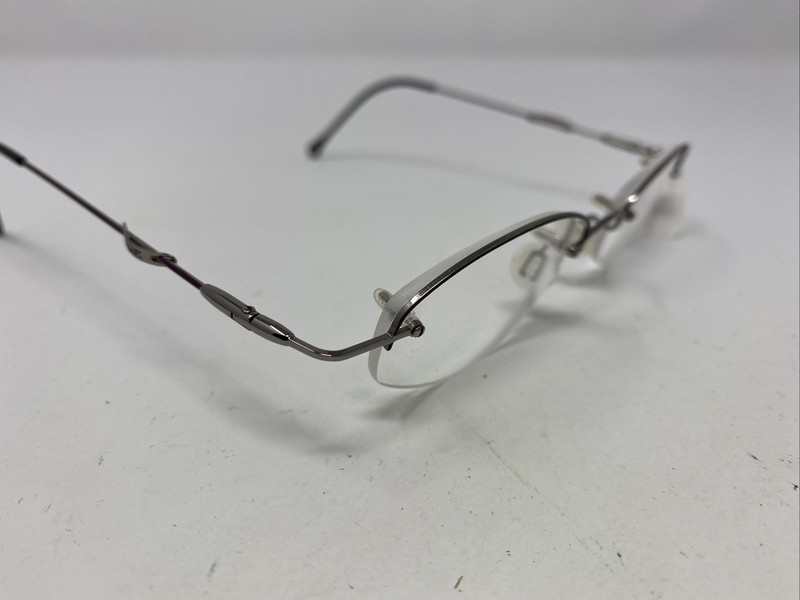 Enjoy E1717 47-20-135 Silver Chrome Half Rim Metal Eyeglasses Frame AM59 gallery