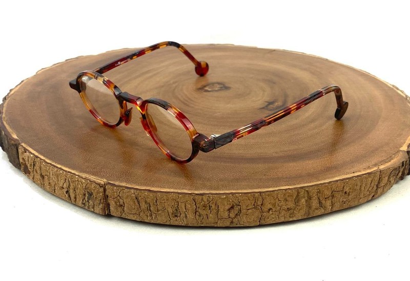 l.a. Eyeworks Eyeglass Frame Only HULA 310 Los Angeles Red Black Amber Tortoise