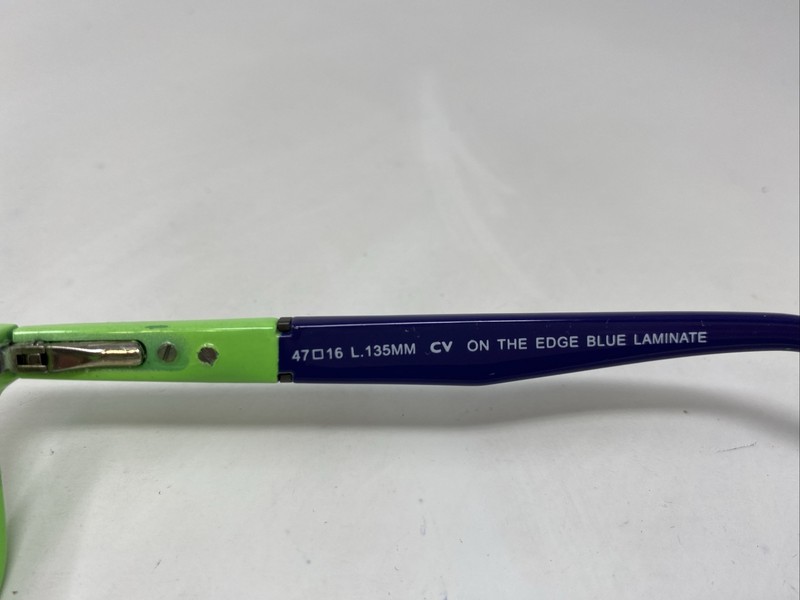 BLUTECH ON THE EDGE BLUE LAMINATE 47-16-135 Blue/Green Eyeglasses Frame GK85 gallery