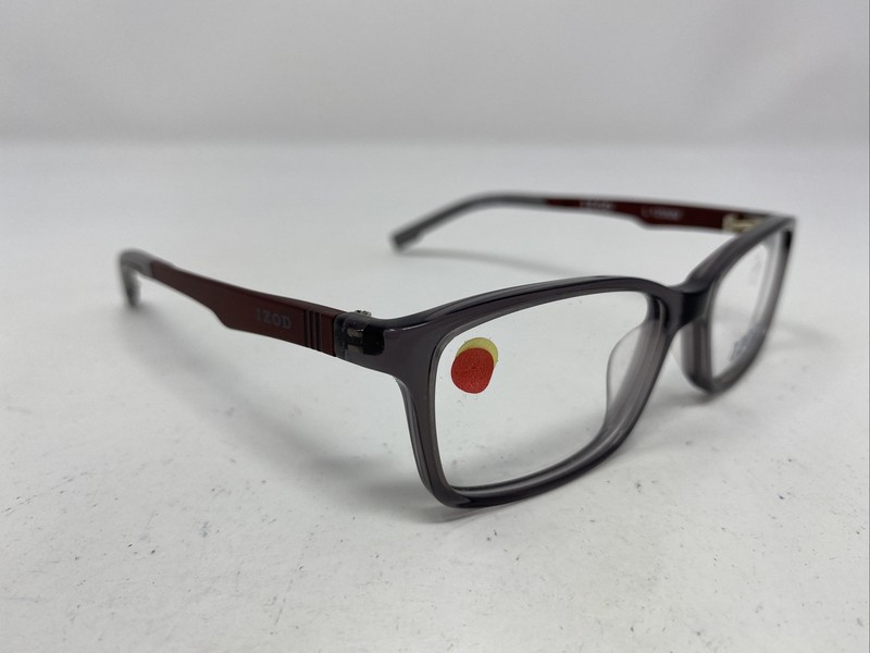 IZOD IZ 2804 SMOKE 46-14-125 Gray/Burgundy Full Rim Eyeglasses Frame /O92 gallery