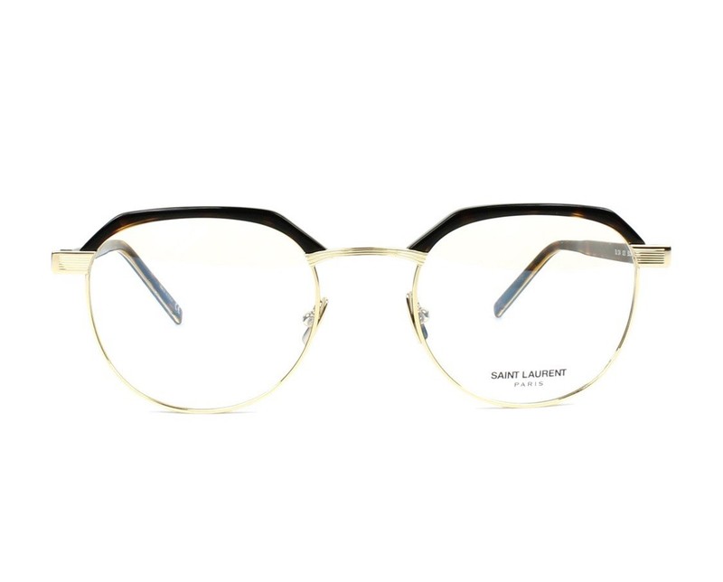 Saint Laurent SL 124 Eyeglasses Black/Gold Round 50mm- New gallery