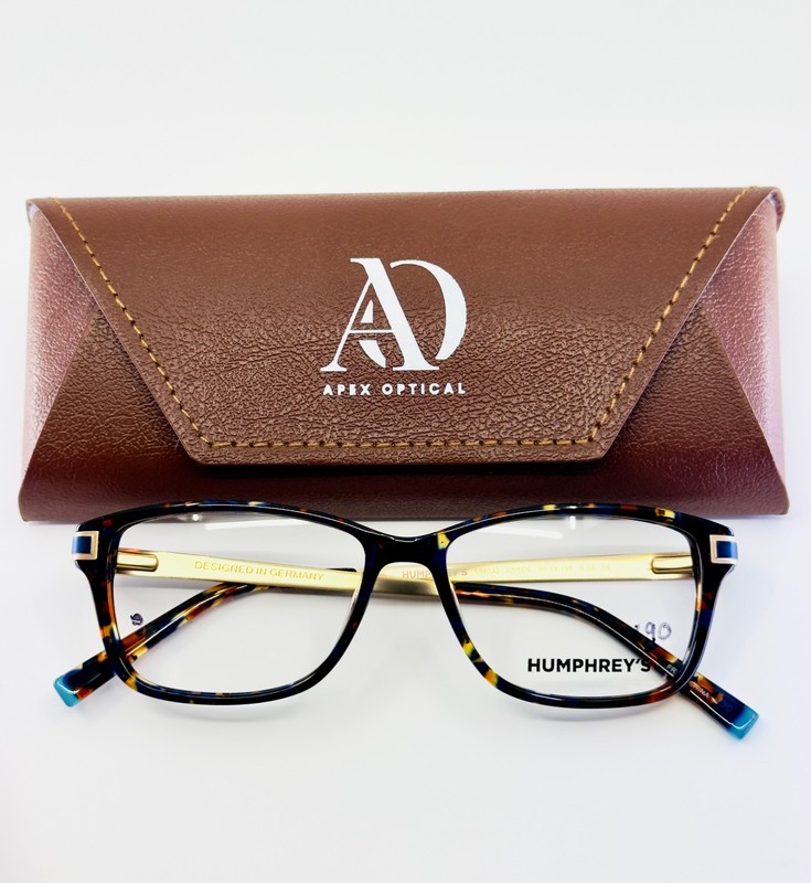 HUMPHREY’S 594032 67/TOB Brown Blue Square Full Rim Eyeglasses 50-14-135 B:35