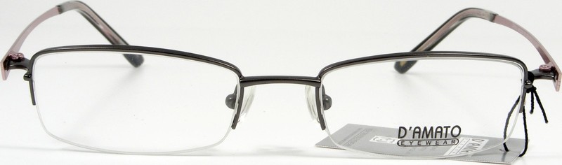 D’AMATO Eyewear DW510 Grey / Pink Metal Eyeglasses Frame 49-18-135 NEW
