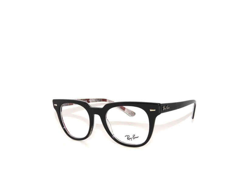 Ray Ban Meteor RX5377 8089 50 Black Gray Burgundy Eyeglasses Rayban 5377