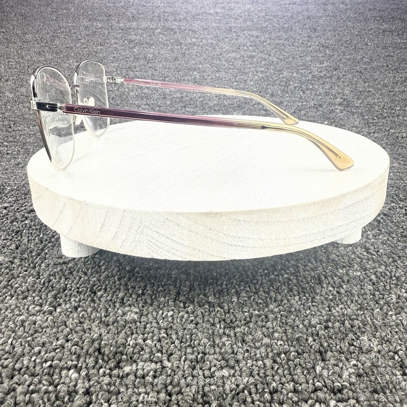 Calvin Klein Eyeglasses Frame CK23128 045 Silver Burgundy Full Rim 55-16-140 gallery