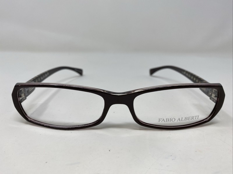 Fabio Alberti FA906-2 55-16-140 Brown Crystal Full Rim Eyeglasses Frame LA18