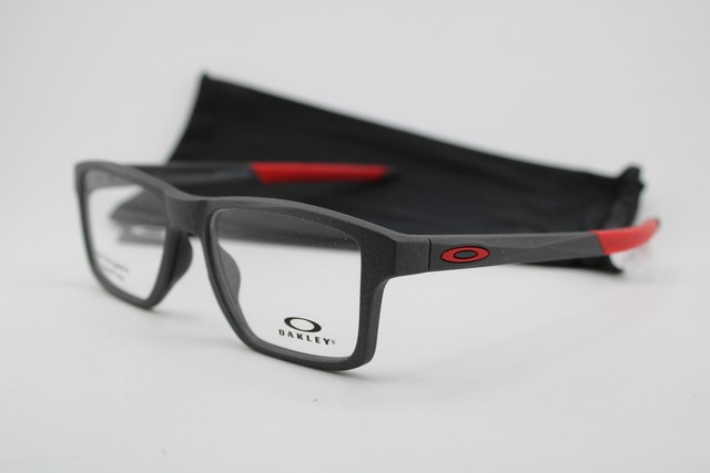 NEW OAKLEY OX8143-0852 CHAMFER SQUARED STEEL RED AUTHENTIC EYEGLASSES 52-16