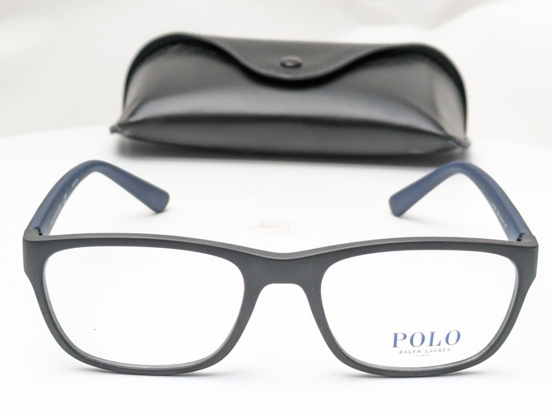 Polo Ralph Lauren PH2153 5284 Matte Black Blue Men's Eyeglasses Frames 53-18-145 gallery