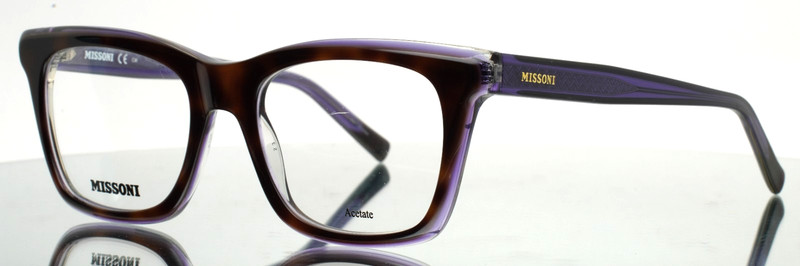 MISSONI MIS0117 AY0 Havana Violet Womens Square Full Rim Eyeglasses 50-18-145