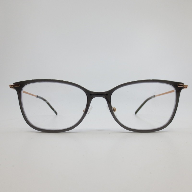Pure P-3007 Titanium Eyeglasses Dark Grey Rose Gold Cat Eye Frames 54-17-140