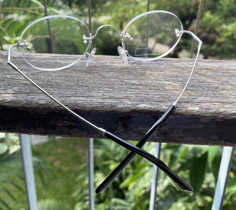 Round Glasses Frame For Men Titanium Silver Eyeglasses Steve Jobs Style Glasses gallery
