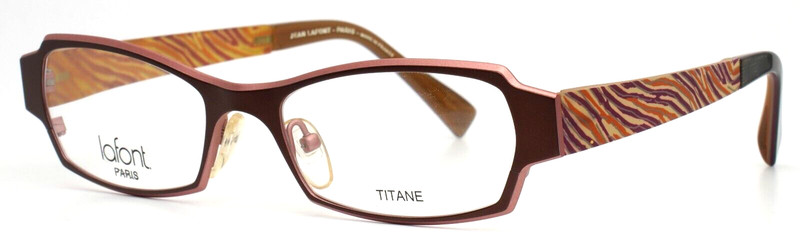 JEAN LAFONT Elegante 676 Brown Pink Womens Rectangle Eyeglasses 51-18-135 B:29