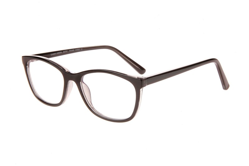 NEW CANNY VISION Black on Crystal BITSY Eyeglasses 47mm with Case
