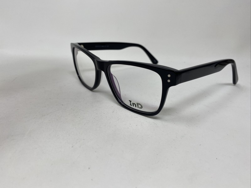 InD EYEWEAR 375 C1 53/17/145 GLOSSY BLACK EYEGLASSES FRAME GH23 gallery