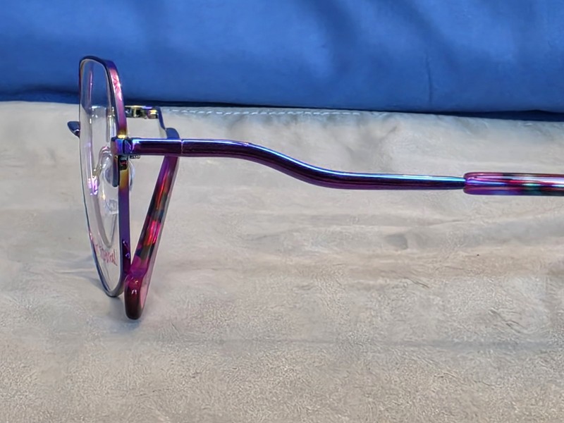 New Women's Betsey Johnson Eyeglass Frame Worthy Oil Metal 54-18-140 gallery