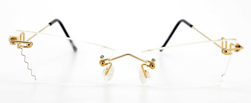 TOMS Design Germany 80s Vintage Eyeglasses Lady Drill Glasses Rhinestone Gold…