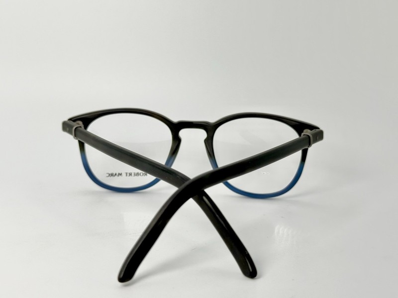 New Authentic Robert Marc Eyeglasses 830-259M Matte Black & Blue Round 45-19-140 gallery