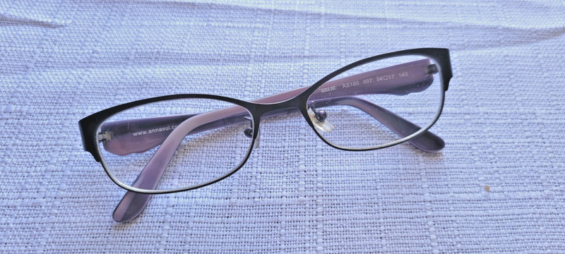 Anna Sui AS180 Eyeglasses Pre-owned Good Condition Purple & Black FREE SHIPPING