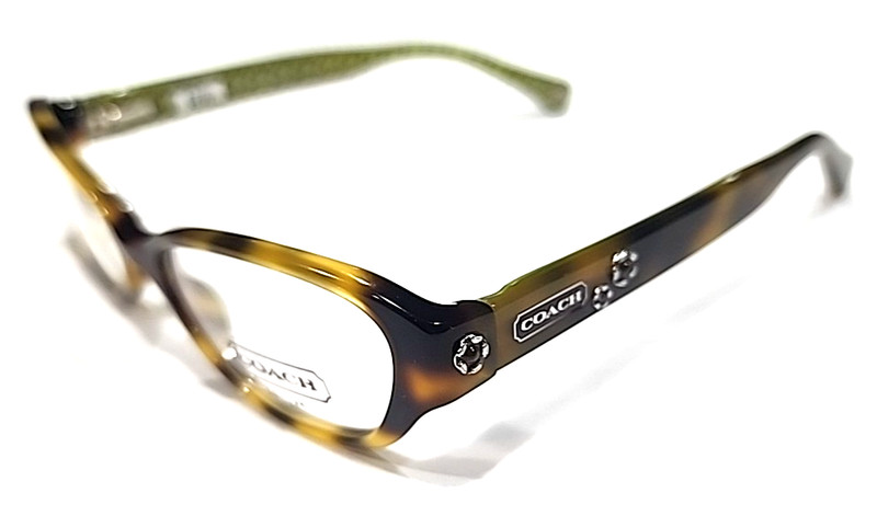 Coach HC6015 Delaney 5031 Small Tortoise Brown Green Eyeglasses 50-16 130 New