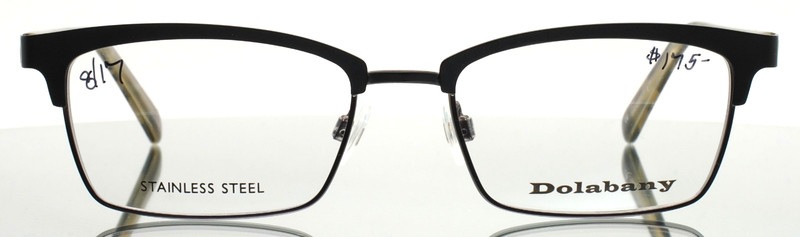 DOLABANY Nashua Black Mens Rectangle Full Rim Eyeglasses 52-17-135 B:33 gallery