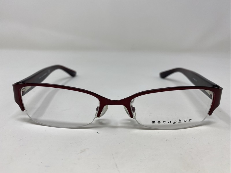 Metaphor MP 1004 Cranberry 51-18-135 Red Metal Half Rim Eyeglasses Frame MA09
