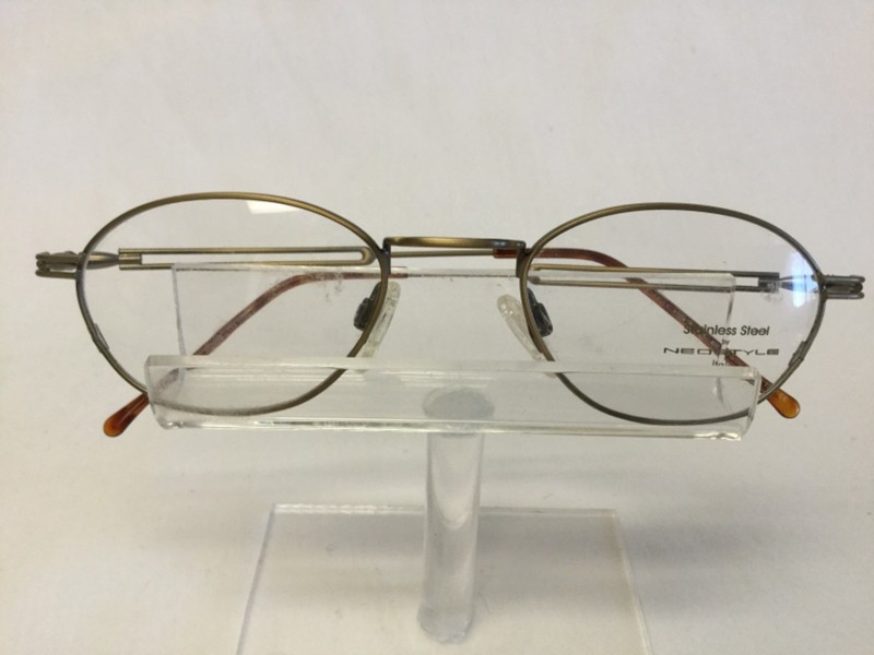 Vintage NeoStyle Eyeglasse Boston 43 S Antique Gold Oval Art Deco Metal Hipp gallery