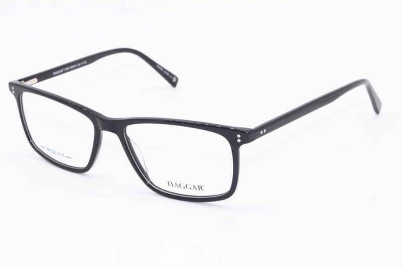 NEW HAGGAR H285 EBONY BLACK AUTHENTIC DESIGNER FRAMES EYEGLASSES 58-17