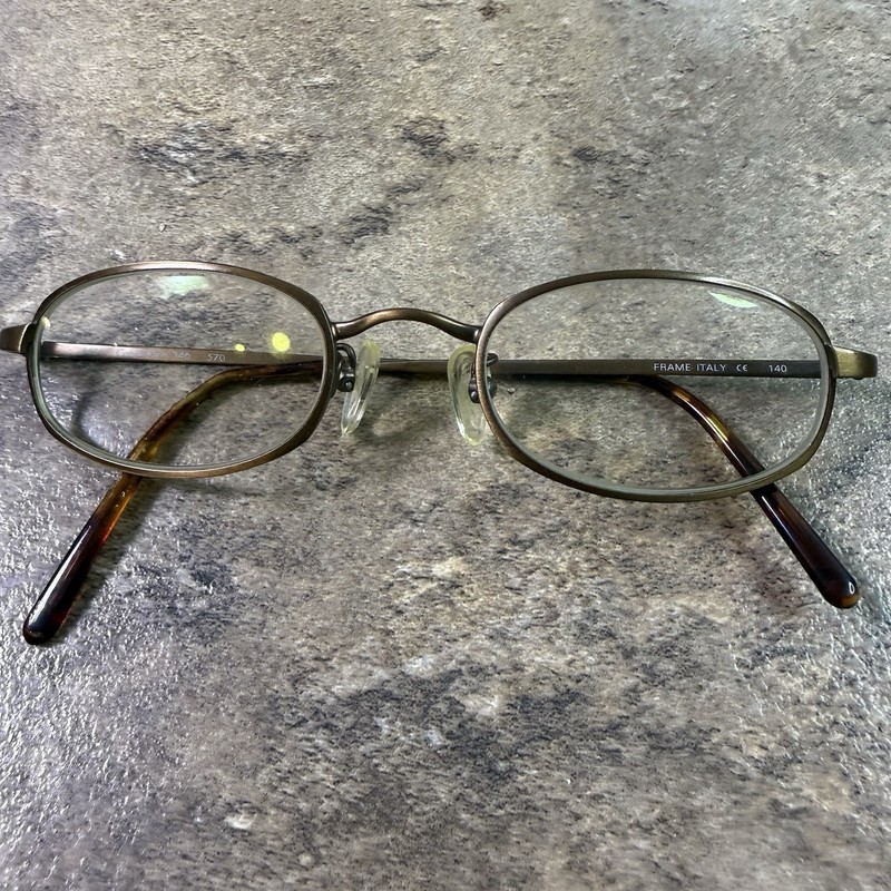 Calvin Klein 346 Eyeglass Frames Brown Metal Oval Italy 48-21-140-28mm