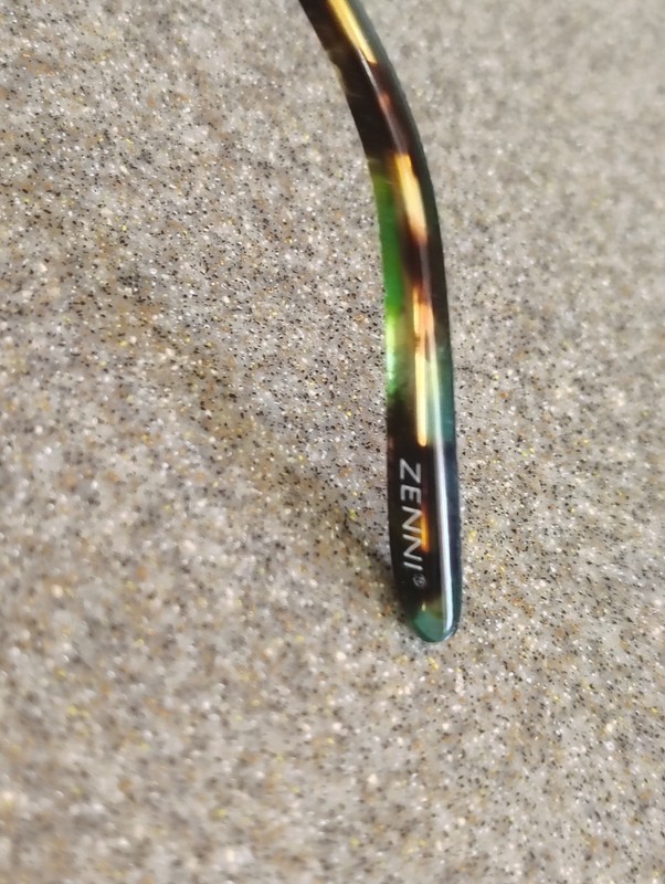Zenni Optical 4417324 Eyeglasses Frame Green Tort Flex Used gallery
