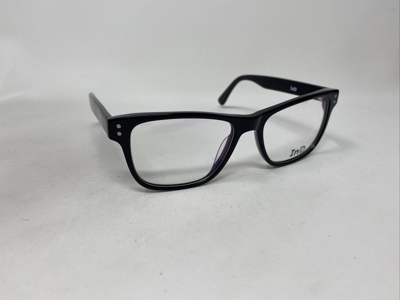 InD EYEWEAR 375 C1 53/17/145 GLOSSY BLACK EYEGLASSES FRAME GH23 gallery