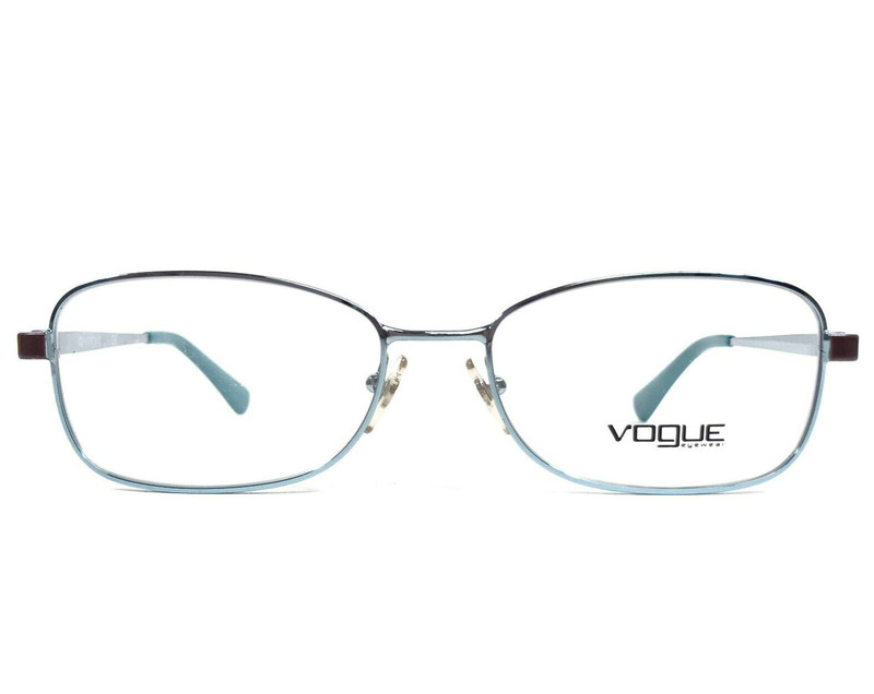 Vogue Eyeglasses Frames VO3904 716 Azure Blue Brown Cat Eye Wire Rim 54-17-135