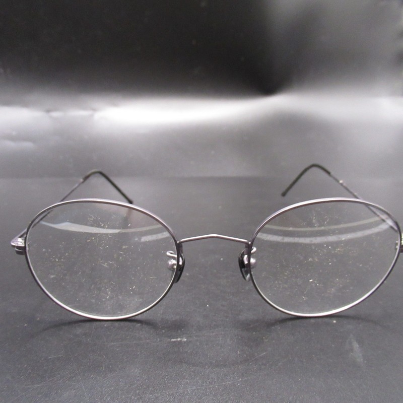 Vintage Style Oval Eyeglass Frames Full Rim Dark Gray Metal Unisex Adult