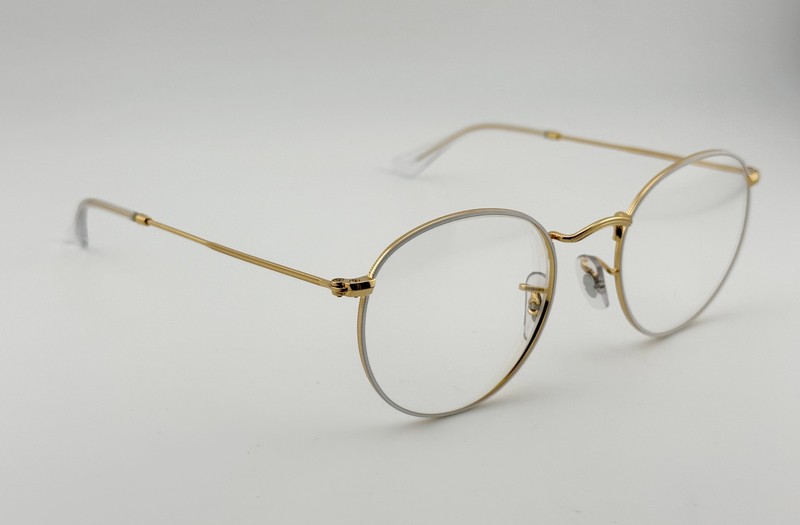 RAY-BAN RB 3447V 3108 GOLD AUTHENTIC EYEGLASSES w/ CLEAR DEMO LENSES 50-21-145