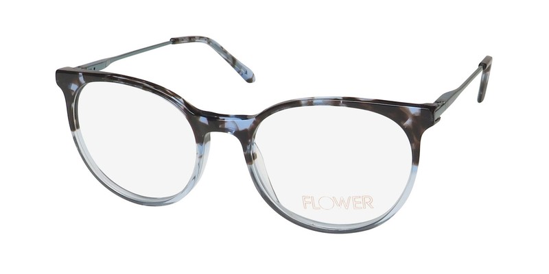 NEW FLOWER 6048 AZALEA EYEGLASSES BLUE WOMENS 52-18-140 OVAL FULL-RIM 458