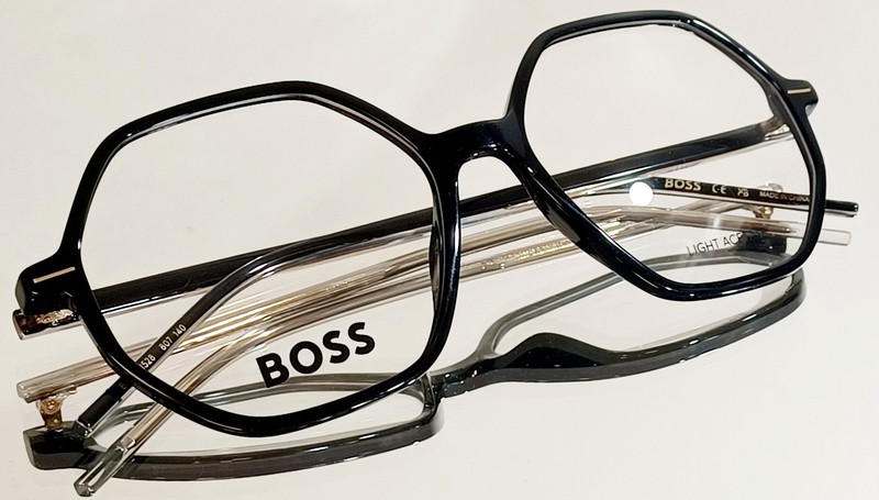 BOSS BOSS 1528 807 Eyeglasses BLACK CRYSTAL New Plastic 54-16-140 Light Acetate