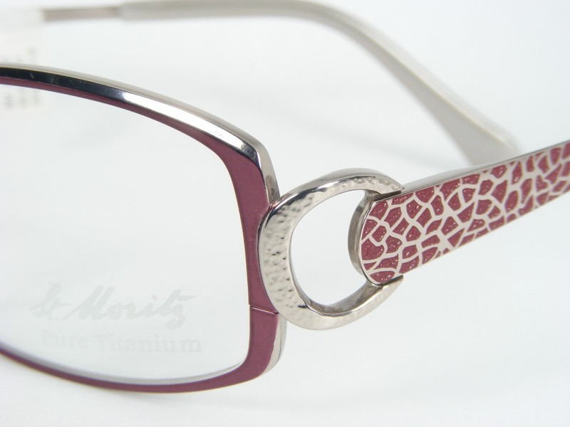St.Moritz 45018 001 BURGUNDY BERRY /SILVER UNIQUE EYEGLASSES GLASSES 51-16-135mm gallery