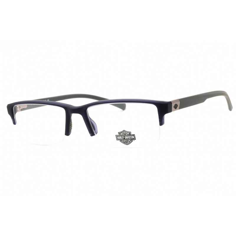 Harley Davidson Men’s Eyeglasses Matte Blue Rectangular Half Rim HD50096 091