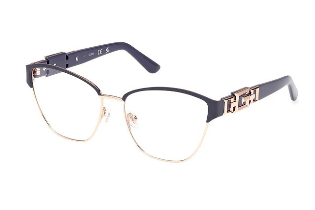 GUESS GU2984 020 Gray Cat Eye Metal Optical Eyeglasses Frame 54-16-140