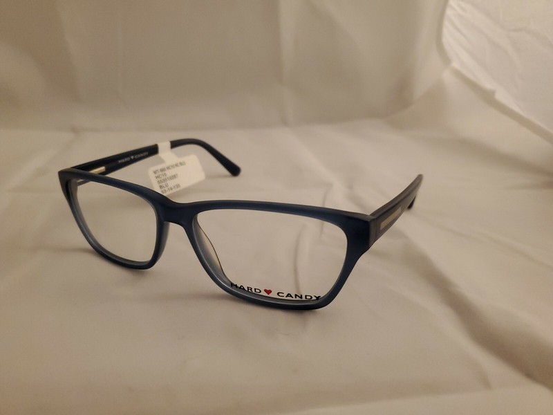 Hard Candy HC10 Rounded Square Full Rim Eyeglass Frames 53-14-135 BLUE