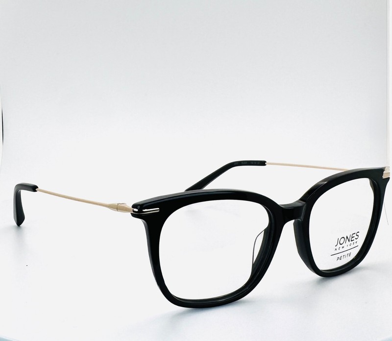 JONES NEW YORK J240 BLACK Black Gold Square Full Rim Eyeglasses 49-18-135 B:39  gallery