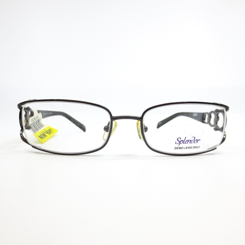 Splendor SP 1001 GM Gunmetal Gray Rectangular Full Rim Glasses Frames 52-18-135