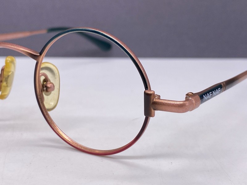 NAF Eyeglasses Frames woman Round Red Blue Multicoloured Metal Lucky France 90er gallery