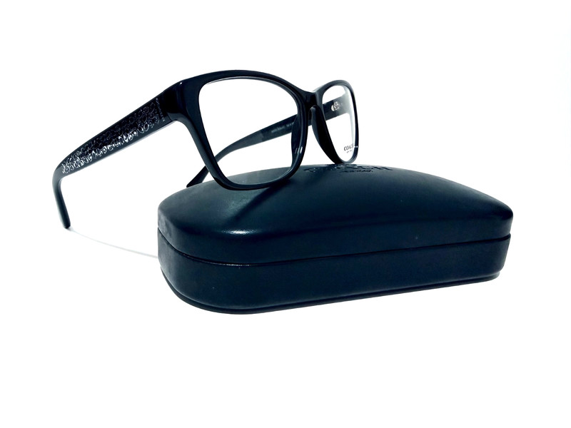 COACH HC 6068 5002 SHINY BLACK SILVER RX EYEGLASSES 54-16-135 MM HC6068 W/CASE gallery