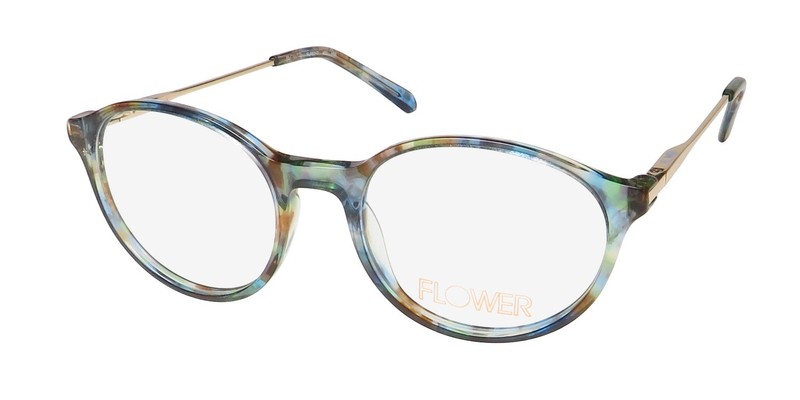 NEW FLOWER 6047 EYEGLASS FRAME FULL-RIM BLUE 460 WOMENS 50-18-140 PLASTIC OVAL