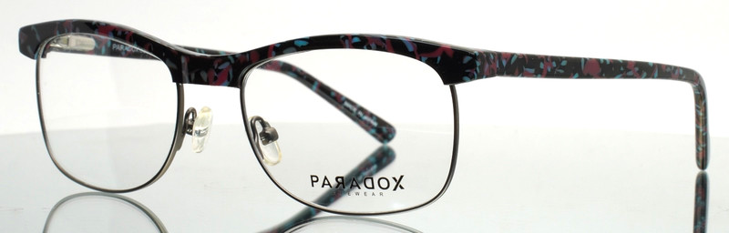 PARADOX P5019 50 Black Floral Womens Oval Full Rim Eyeglasses 52-17-135 B:37