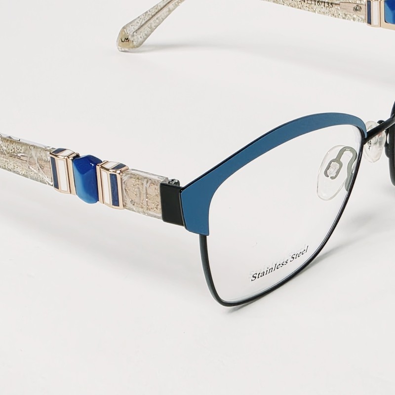 La Matta LM3243 Women's Glasses in Gem Blue / Gold Glitter | Size: 54mm gallery
