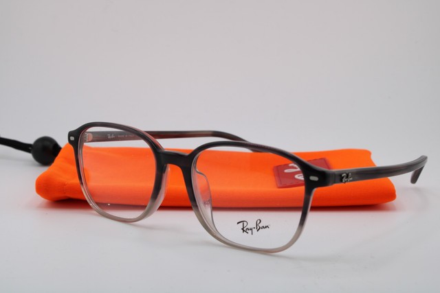 NEW RAY-BAN RB 5393-F LEONARD 8106 GREY HORN FADE AUTHENTIC EYEGLASSES 53-18