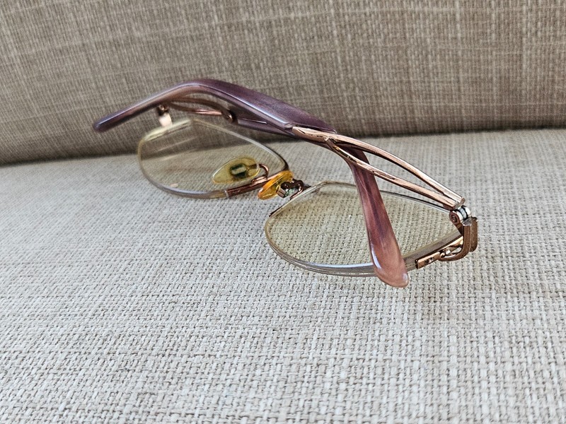 Zyloware Sophia Loren Ladies Eyeglasses Frame Gold/Purple Tone Half Rim Glasses gallery