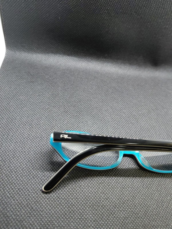 Ralph Lauren Black Blue Teal Clear Lucite Oval Glasses Italy RL1447 135 gallery