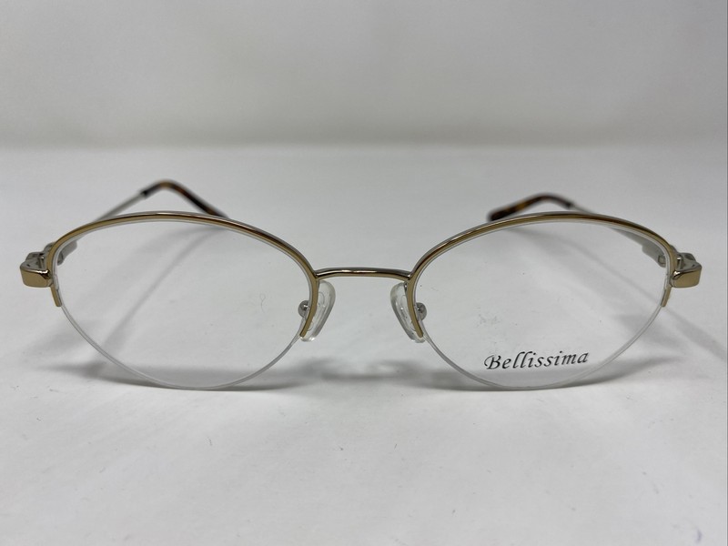 Bellissima BL 627 Gold/Silver 50-19-135 Half Rim Metal Eyeglasses Frame 0795